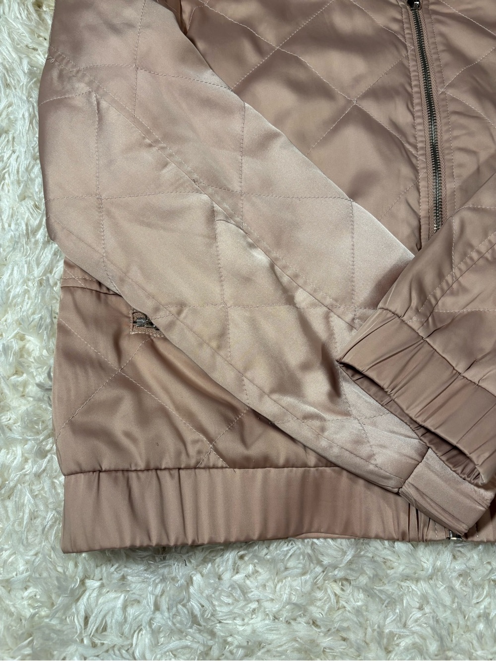 Greylin Blush Pink Quilted Bomber Jacket - Picture 3 of 6